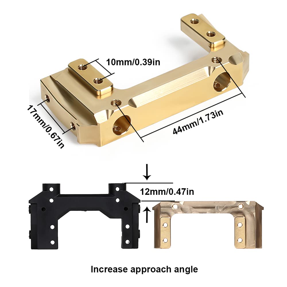 INJORA RC Support De Servo En Laiton Pour TRX4 - Base De Pare-Chocs Avant 1/10 RC Crawler