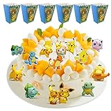 Amplia aplicación: Decoración tarta pokemo no solo se puede usar para decorar pasteles de cumpleaños, decoración de pasteles de pokémo también se puede usar para decorar postres, cupcakes, muffins. Decoración de torta de pikach también es adecuado para muchas ocasiones, como fiestas de cumpleaños infantiles, fiestas temáticas, aniversarios, etc. Topper tarta cumpleaños presenta temas de dibujos animados populares con personajes de dibujos animados realistas.