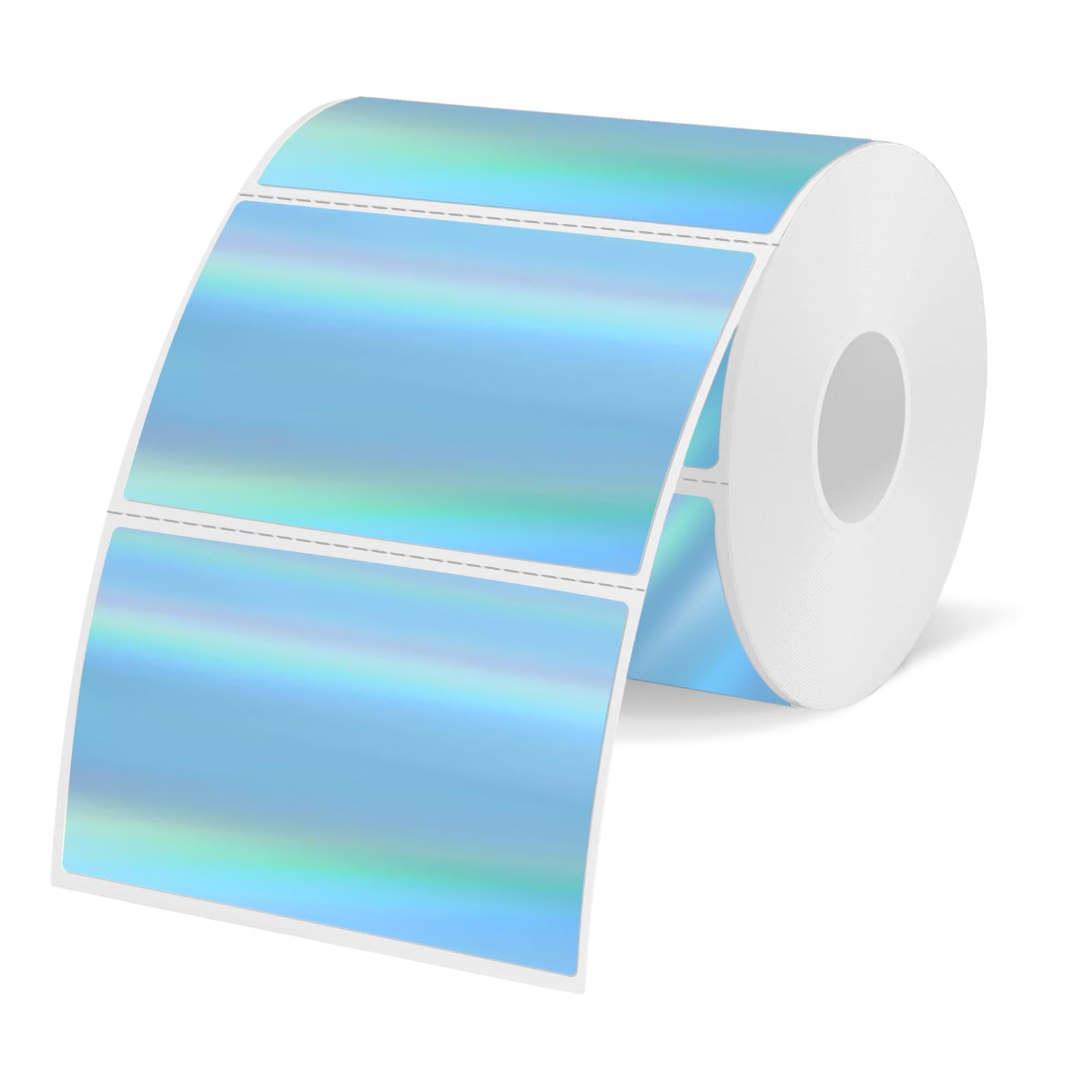 YEGAWEN 3x2 Inch Holographic Thermal Labels, Blue Thermal Sticker Labels, Rainbow Glitter Thermal Stickers for Price, Barcode, Mailing, Name, DIY Custom Logo Design, 200 Labels/1 Roll