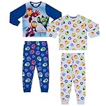 Marvel Iron Man Awesome Friends, Cotton 2 Pack, Long Sleeved Pyjama Set, Blue/White, 4-5 Years: 110cm, Blue