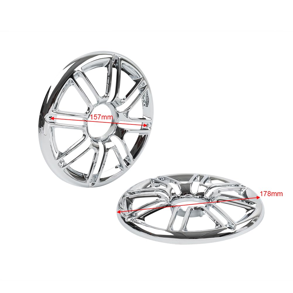 GZYF Rear Speaker Flame Grill Trim Fairing Cover Chrome ABS For FLHTCLTC FLHTCU/L Road Glide Ultra FLHTK/L Motorbike 1pair
