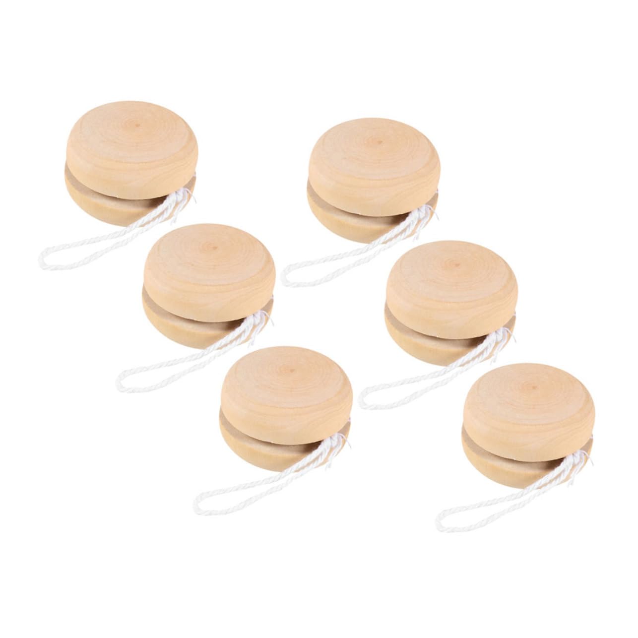 Kisangel 5sets Craft Toy for Boys Wooden Yo-yo Balls Unfinished Children's Toys DIY Potential 6pcs*5
