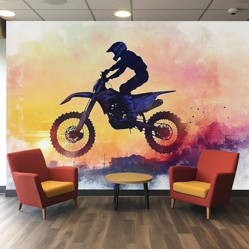 MPNVYU Motocross Wall Mural Peel & Stick 138"x98