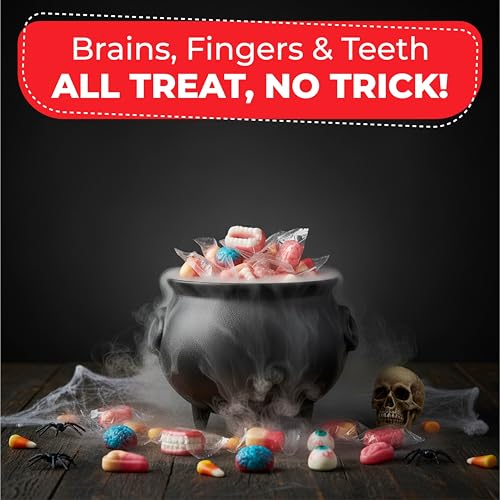 Fusion Select 8 Oz Individually Wrapped Gummy Body Parts Candy - Halloween Gummies & Trick or Treat Candy for Party & Goodie Bags - Spooky Assortment of Brain, Teeth, Fingers & Nose Candies - image 2