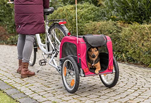 Trixie Dog Trailer for Bicycles, Dog Bike Trailer for Small Dogs up to 33 lbs, Quick Set-up and Fold Down, Red by TRIXIE - Image 4