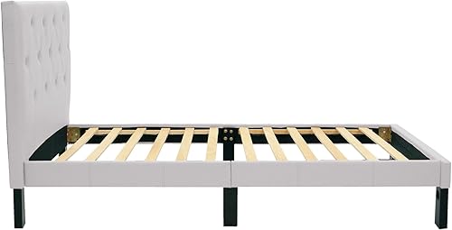 Miniatura 14 de Poundex - Cama tapizada de poliuretano, Vinilo Rosa,Blanco,https://www.amazon.com/dp/undefined