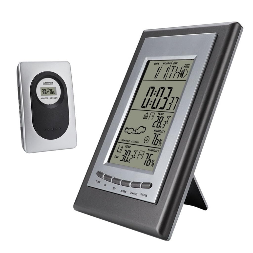 JFDBGU Weather station indoor and outdoor temperature thermometers, household wall mounted desktop type