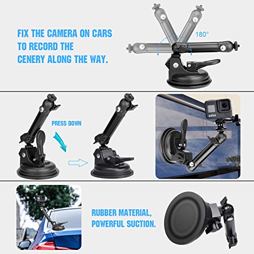 Fantaseal HERCULES Super Ø90Mm Adjustable Dual-Ball Head Action Camera Camcorder Phone Dashcam Suction Cup Race Car Mount Vehicle Cab Cockpit Windscreen Window Holder thumb #3