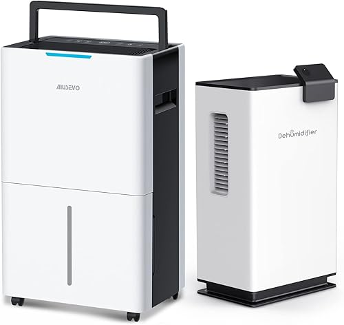 Deshumidificador de 50 pintas y deshumidificador de 68 onzas para sótanos y hogar dormitorio baño cocina caravana apagado automático