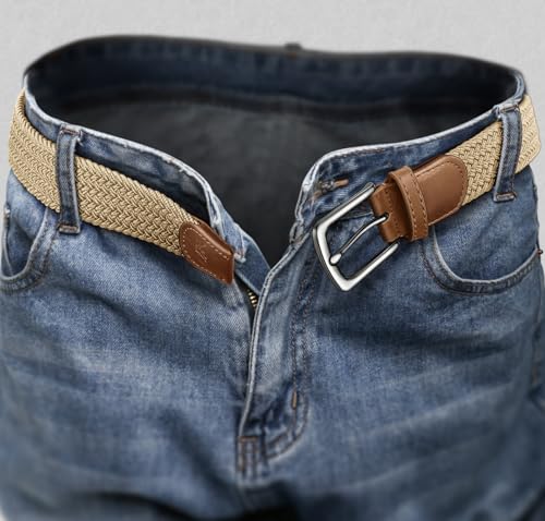 Image of KEMISANT Men's Golf Belt Nulti-pack, Braided Woven Stretch Belt for Gift Men Casual Jeans Sports Work 1 3 /8 inch