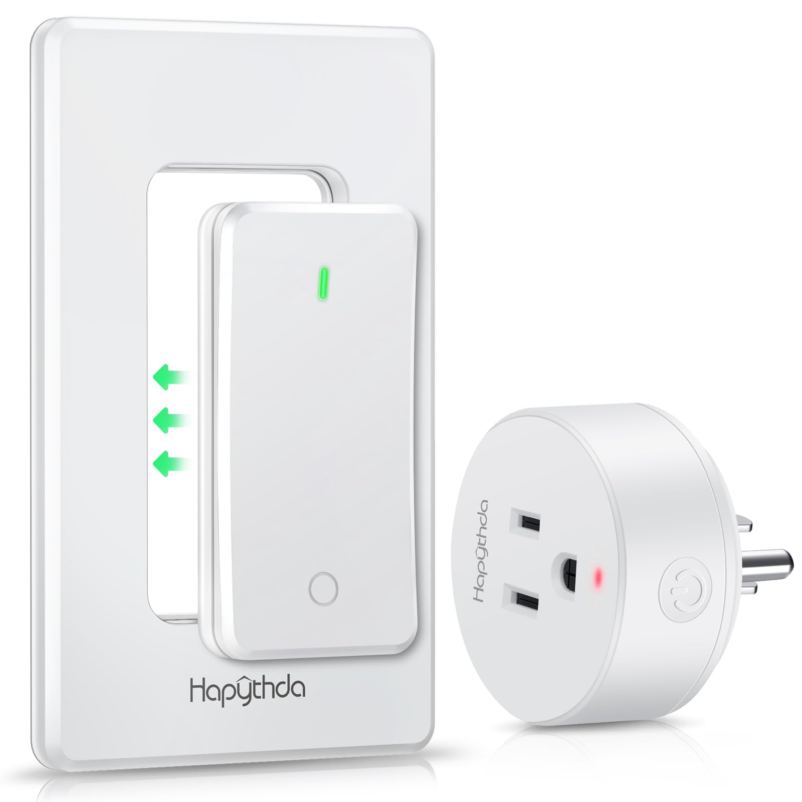 Remote Control Outlet, Buckle Design Removable Wireless Wall Mounted Light Switch, 300 ft 15A 1500W, No Wiring Electrical Remote Outlet for Appliance