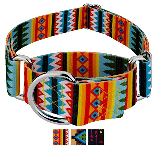 Country Brook Design - 1 1/2 Inch Summer Pines Martingale Dog Collar - Medium