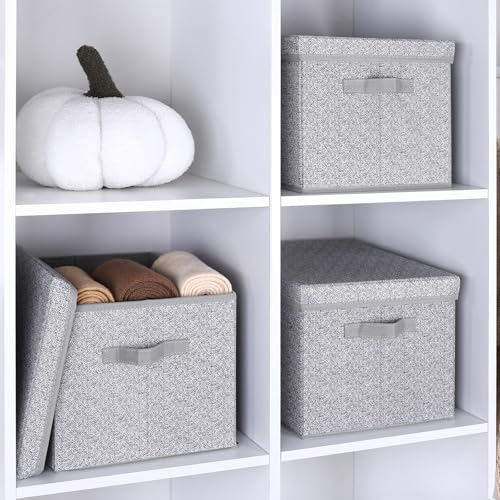 Image of WUIKE Storage Boxes with Lids, Ash Gray, Extra Large, 3-Pack