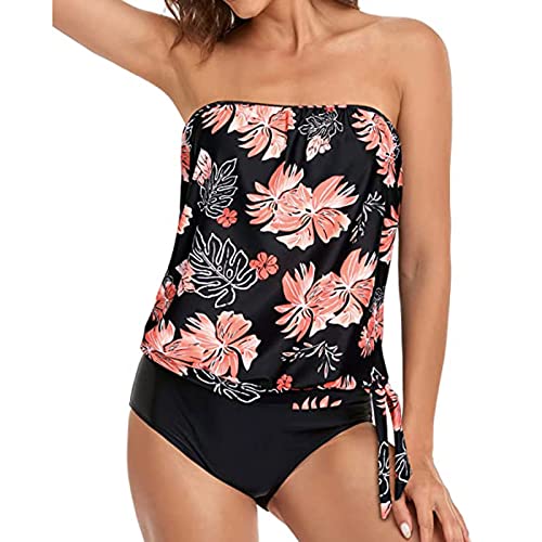 Tankini anti-complexes chic débardeur de bain rose fluide short S