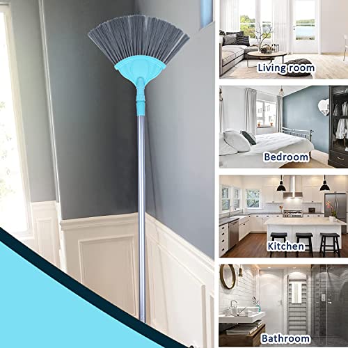Image of Zureni Ceiling Brush Home Cleaning Comfort Grip Extended Handle Washable Detachable Stiff Bristles Multipurpose Cobweb Duster for Walls, Doors (Pack of 2, Random Color)