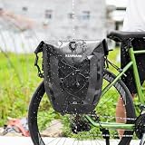 2個セット パニアバッグ 自転車 サイドバック 防水 25L+25L大容量 通勤 キャンプ 黒*2 (黒*2)