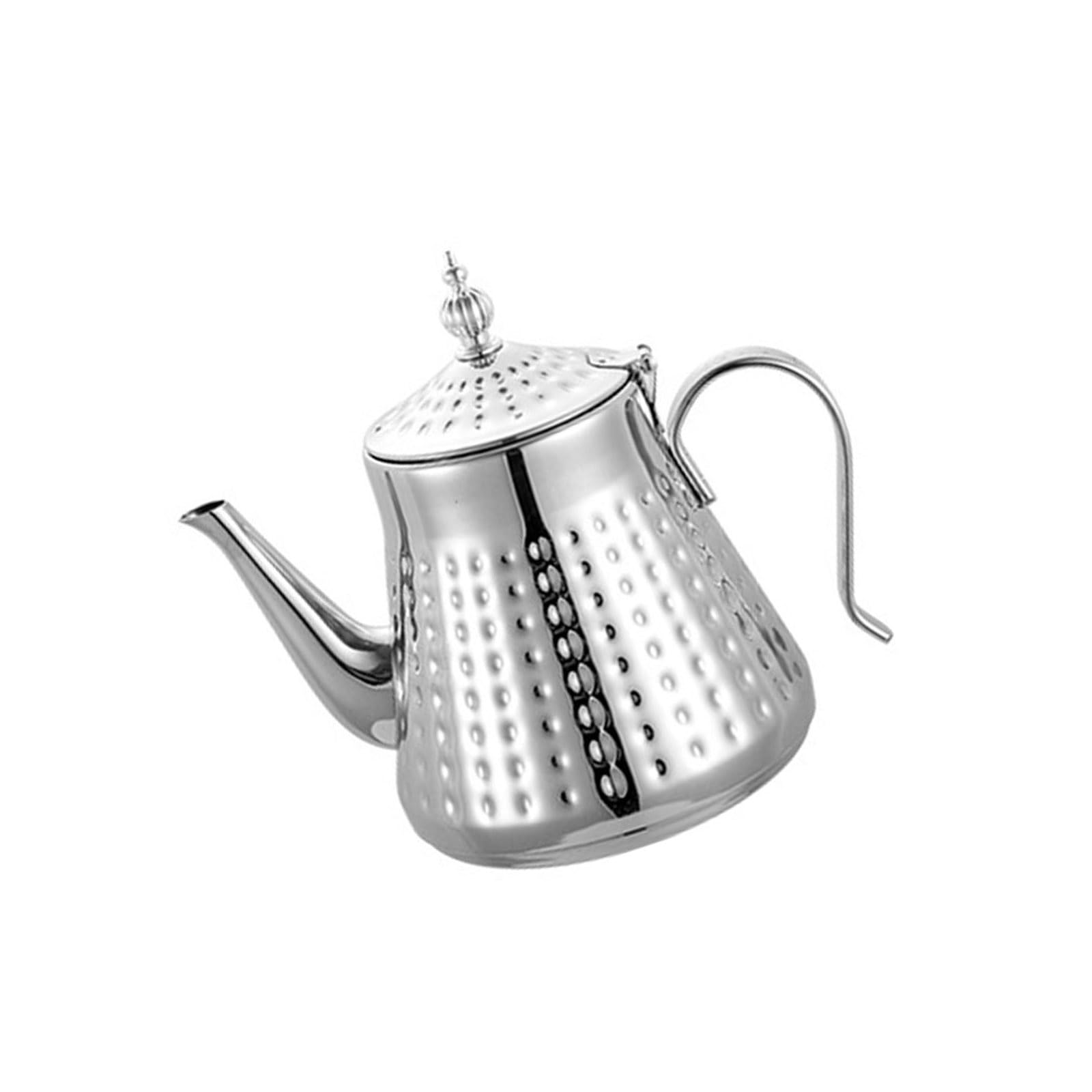 Hredyqw Stainless Steel Teapot With Removable Infuser Strainer Hammer Pattern Water Tea Kettle For Boiling Water