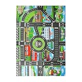 Autoteppich – rutschfester Stadtplan-Teppich, weiche Fahrzeugspur-Spielmatte für Kleinkinder, langlebiges waschbares Design | Für Spielzimmer, Schlafzimmer, Kindergarten, Klassenzimmer, Zuhause, Boden