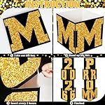 Queekay 8 Pcs Prom Column Standup Photo Booth Decorations 2026 Prom Backdrop Balloon Boxes Cardboard Decoration Column for Party College, 11.8 x 44.9 Inch(Gold, Black) - Image 3