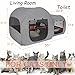 LUCKITTY Portable Cat Playpen, Delivery Room, Enclosure, Postoperative Recovery, House Design for Better Standing, Foldable Pet Tent for Indoor and Outdoor Use, Cat Houses & Condos Dark Gray