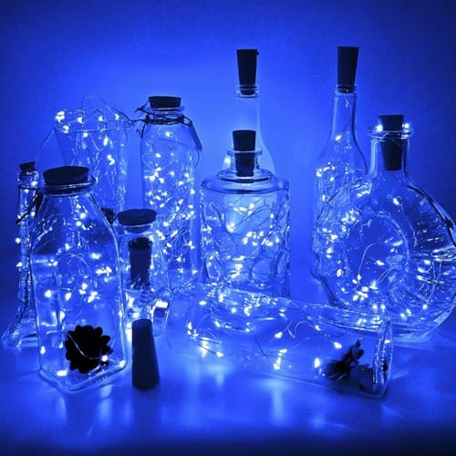 Image of Lexton Cork Light | Bottle Light | Copper String Light | Cork String Light for Home Decor, Birthdays, Party, Diwali (Blue Pack of 2)