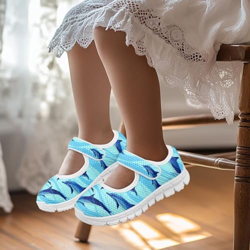 Girls Mary Jane Shoes School Uniform Shoes Round Toe Ballet Flats Breathable Mesh Slip-on Walking Sneakers3