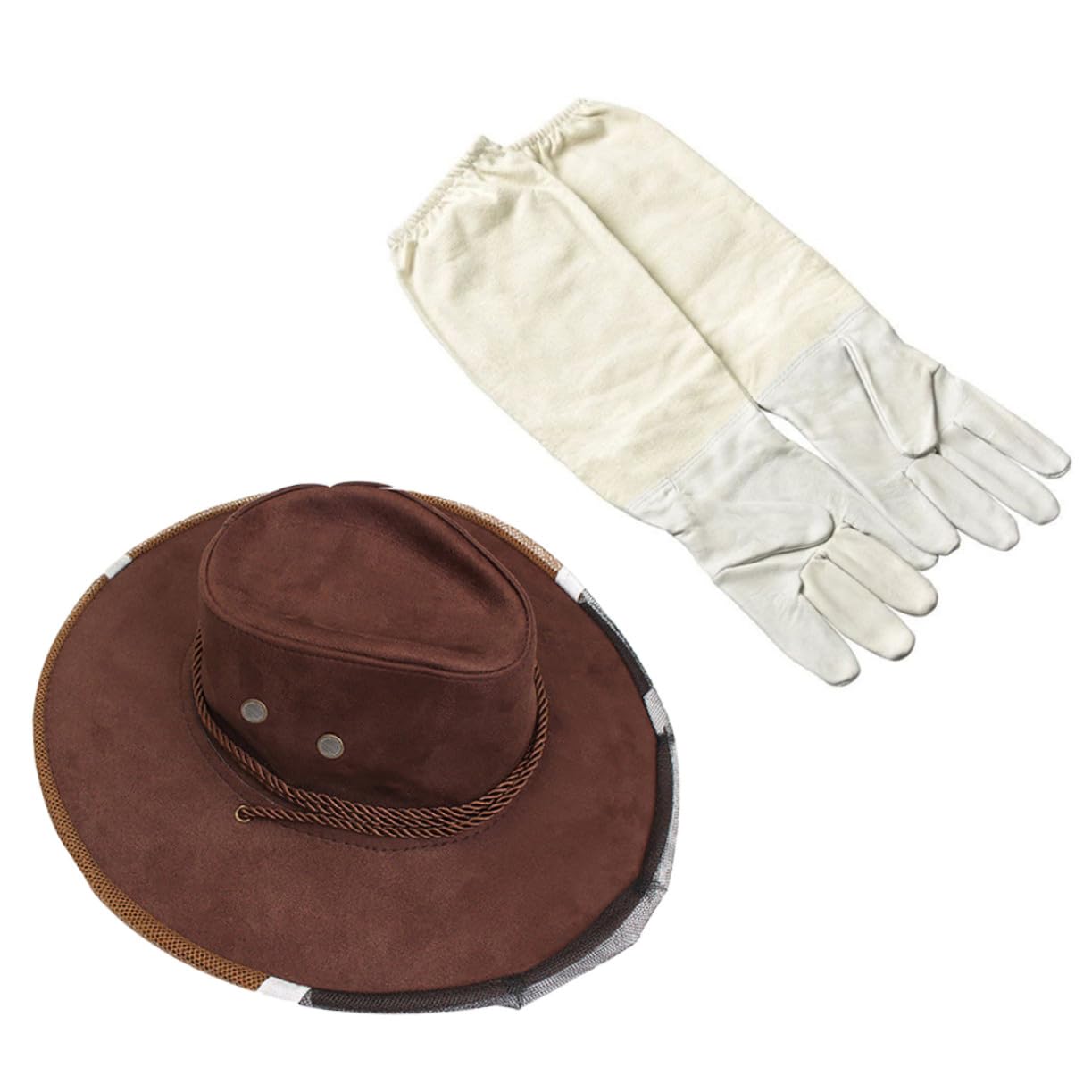 SUPVOX 3pezzi Cappello Protettivo Per Apicoltura Velo Per Viso Maschera Integrale Con Lacci Per Collo Include Guanti Per Apicoltore Per Proteggere Da Api e Insetti Mentre Si Lavora in Gia