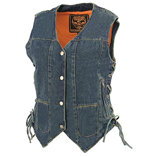 Image of Milwaukee Leather Women's Premium Denim Motorcycle Rider Vest | MDL