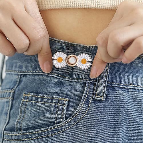Clipes de calça para apertar cintura, alfinetes de botão para jeans soltos - 2 pares de ajustador de