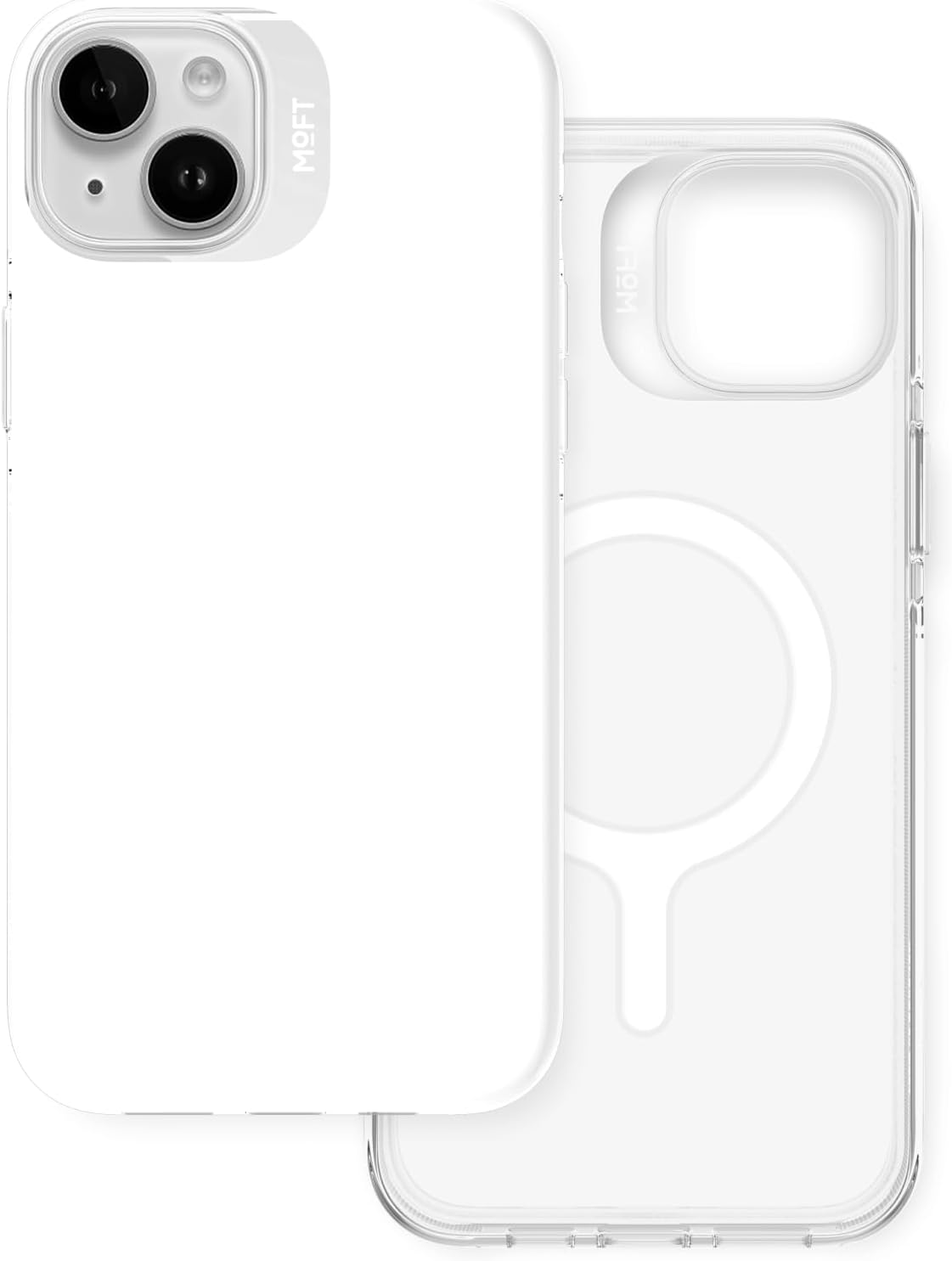 MOFT Magnetic for iPhone 15 Plus Case Anti-Yellowing & Anti-Scratch, Military Grade Protection, BPA Free, Shockproof Phone Case for iPhone 15 Plus, White