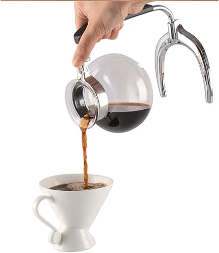 Miniatura 5 de JITEM Cafetera Syphon Cafetera de estilo japonés al vacío de vidrio de sifón percoladores 3 tazas 12.2 fl oz de vidrio de mesa manual sifón cafetera