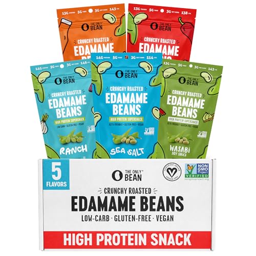 The Only Bean Crunchy Roasted Edamame Bean Snacks (5 Flavors),