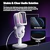 USB Microphone for PC Gaming: Condenser Microphone RGB with Stand Mic - Recording Mic for Computer & Laptop with Quick Mute - Desk Podcast Mic for Podcast & Singing & Streaming & Youtube White #5