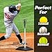 JASCOPRO Batting Tee For Baseball And Softball With Traditional Home Plate Base,Alumium Stem,Handroll Rubber Top,Height Adjustable 24 to 46 inche For kids and Adults,Portable Baseball Tee Softball Tee
