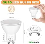 YIIFELL LED GU10 5W Lampadine (12 Pezzi) Equivalenti a 50W, 3000K Bianca Calda 400 Lumen 220-240V, Faretto Non Dimmerabile Con Angolo a Fascio 120° Senza Sfarfallio - 2