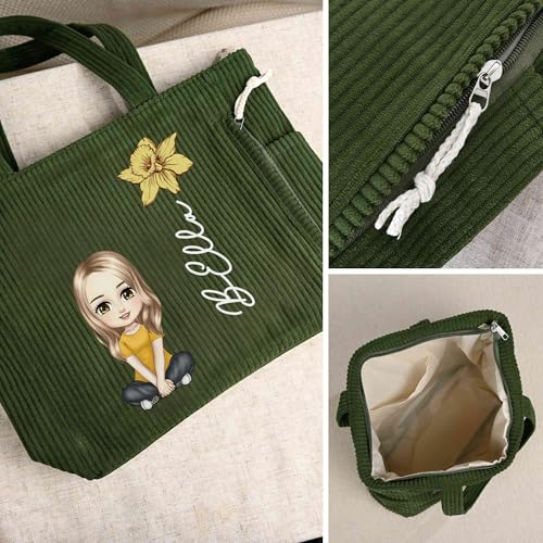 Bolso Tote de pana personalizado con diseño y nombre miniatura 4