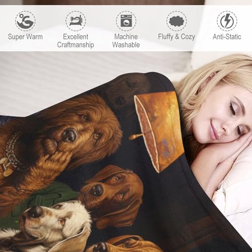 Couverture plaid chien 150x200 flannel polaire canapé - 4