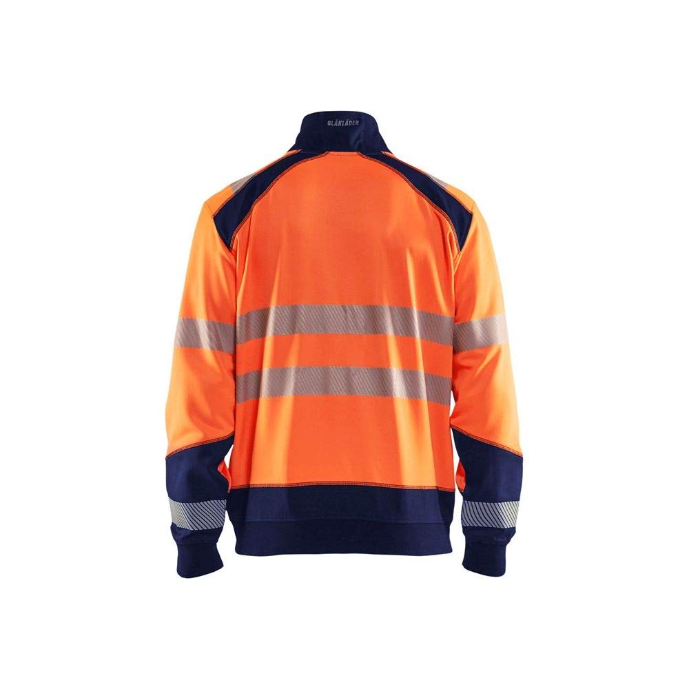 Blaklader 35562528 Sweatshirt Haute VISIBILITÉ avec Fermeture ÉCLAIR, Jaune/Marine, Taille XXL