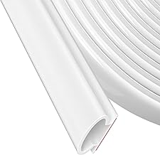 7M Draught Excluder for Doors 9.5 x 6mm Weather Stripping Door Seal Strip D-Shape Self Adhesive Rubber Window Seal Strip for Door Frame Windows Soundproof Insulation, White