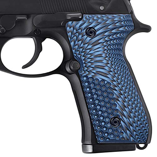 Guuun G10 Grips for Beretta 92/96 Full Size 92fs Grip OPS Eagle Wings Texture - Blue/Black