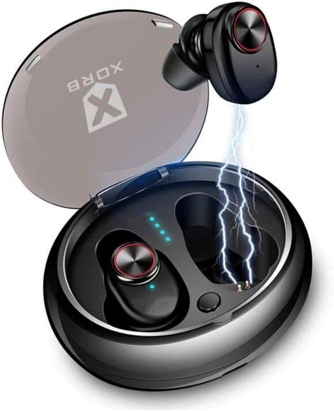 XORB® AudioShots in-Ear Truly Wireless Bluetooth Earbuds with Mic, Charging Case Sweat Proof (Jet Black)