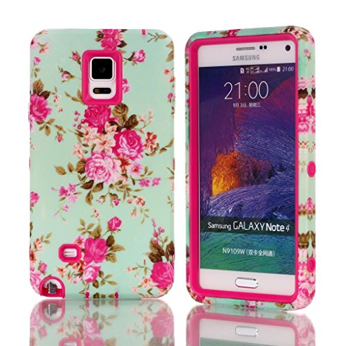 Galaxy Note 4,Note 4 Case,Not 4 Rose Cases,Candywe Case For Samsung Galaxy Note 4,3in1 Design Hybrid Case Cover For Samsung Galaxy Note 4