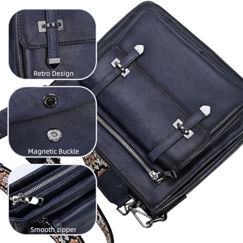 Image of Iswee Soft Leather Crossbody Bags for Women Shoulder Handbags Multi Pockets