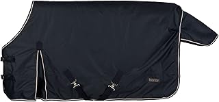 HORZE Pony Glasgow Heavy Weight Turnout Blanket 300g - Dark Blue - 63 in