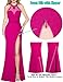 VFSHOW Womens Formal Illusion Halter Neck Keyhole Backless Prom High Slit Maxi Dress 2023 Wedding Guest Lace Applique Twist Front Glitter Mermaid Evening Gown (Hot Pink, X-Large) 062 HPIK XL