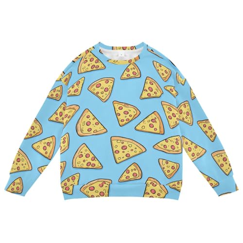 Cute Unisex Fleece Lined Crewneck Sweatshirt Novelty Boys Girls Pullover Long Sleeve Spring Outfits