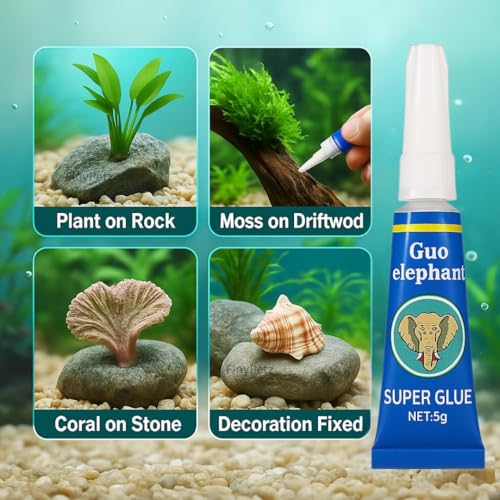 Image of VAYINATO Petzlifeworld Instant Elephant Glue For Rock, Driftwood, Aquarium Plants Aquascaping Tool 10Gm (5Gm X 2 | 2 Pcs)