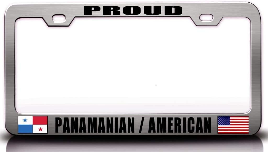 Proud Panamanian American Nationality Patriotic Metal Car SUV Truck License Plate Frame Ch k38