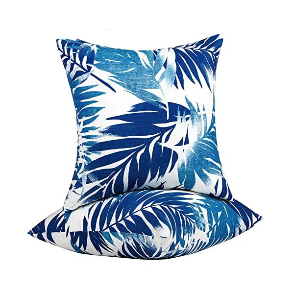 Jmgbird outdoor pillows waterproof set of 2 outdoor throw pillows with insert included 1818 inch outdoor pillows for patio furniture  urban country home decor