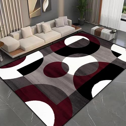 Tapis géométrique circulaire de salon 140x200cm antidérapant - 3